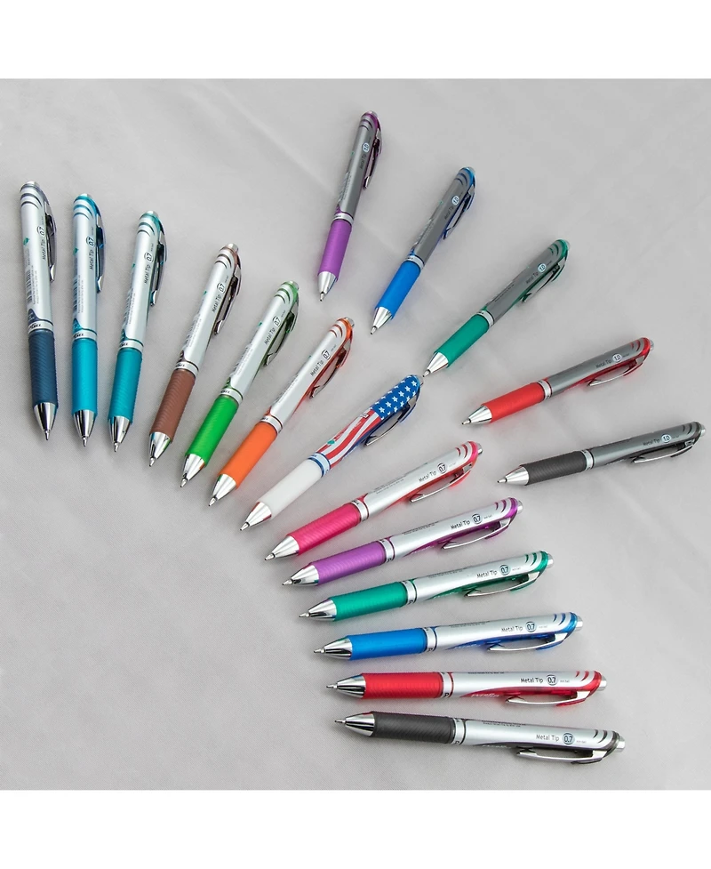 Pentel EnerGel Rtx Retractable Liquid Gel Pen, (0.7mm) Metal Tip, Medium Line,0.7mm, 12-Pk Hanging Window Box