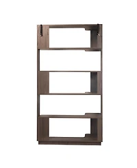 Streamdale Furniture 90cm L-Shape 5-Tier Corner Bookshelf with Anti-Tip