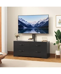 gaomon TV Stand with Mount for Tvs Media Console 4 Drawers and Adjustable Bracket