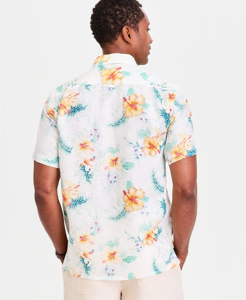 Club Room Men's Hola Floral Linen Short Sleeve Shirt, Macy's Exclusive