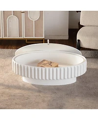 Streamdale Furniture Fluted Storage Table with Lift-Off Lid, Sleek Texture, Perfect for Modern Living