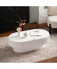 Streamdale Furniture Fluted Storage Table with Lift-Off Lid, Sleek Texture, Perfect for Modern Living