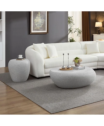 Streamdale Furniture Fiberglass Elliptical Coffee Table Set