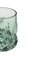 Abode Homewares Embossed Leaf Acrylic Stemless Wine Glasses, Set of 6