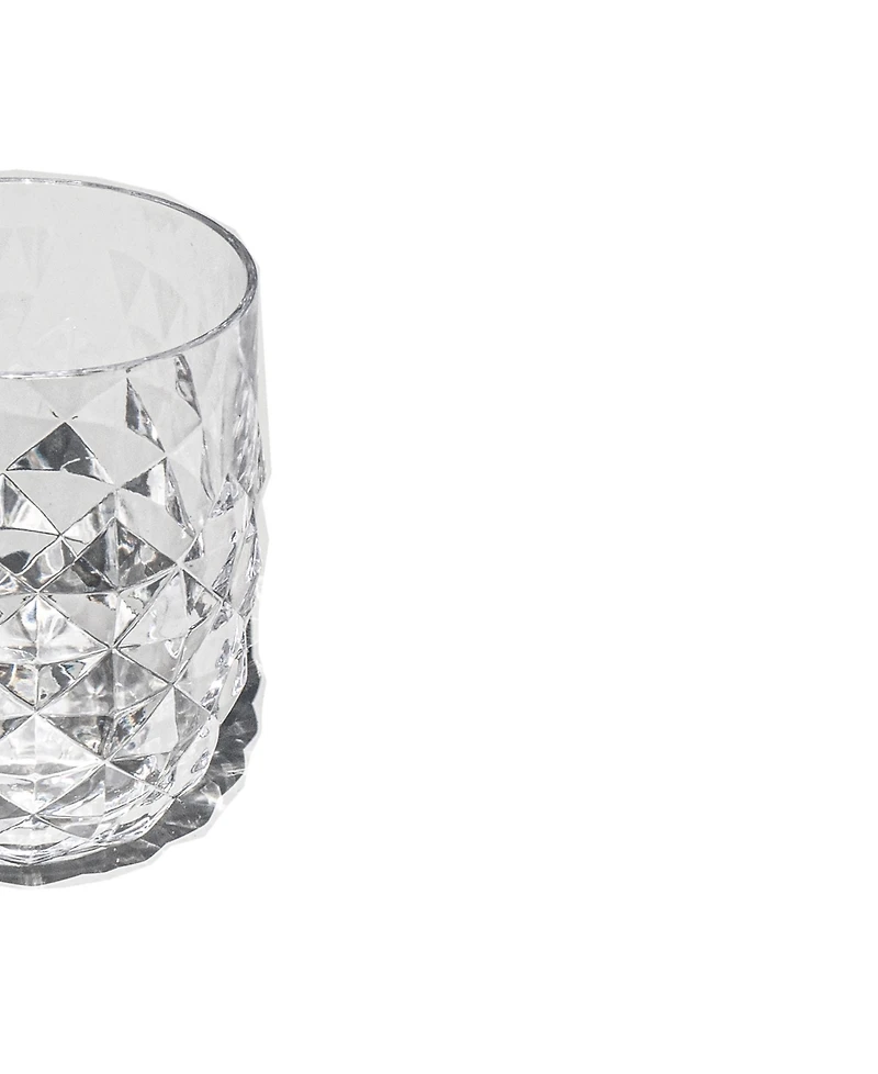 Abode Homewares Diamond Cut Acrylic Stemless Wine Glasses