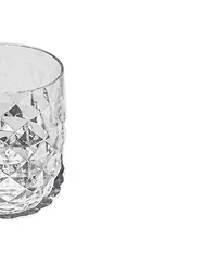 Abode Homewares Diamond Cut Acrylic Stemless Wine Glasses