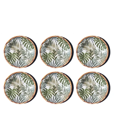 Abode Homewares Rainforest Palm NewWave Melamine Dinner Plates, Set of 6