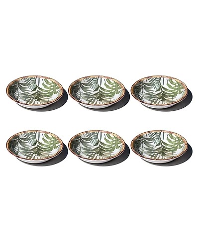Abode Homewares Rainforest Palm NewWave Melamine Low Bowls, Set of 6