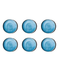 Abode Homewares Coastal Reactive NewWave Melamine Salad Plates, Set of 6