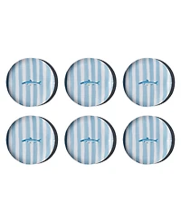 Abode Homewares Sardinia NewWave Melamine Stripe Salad Plates, Set of 6