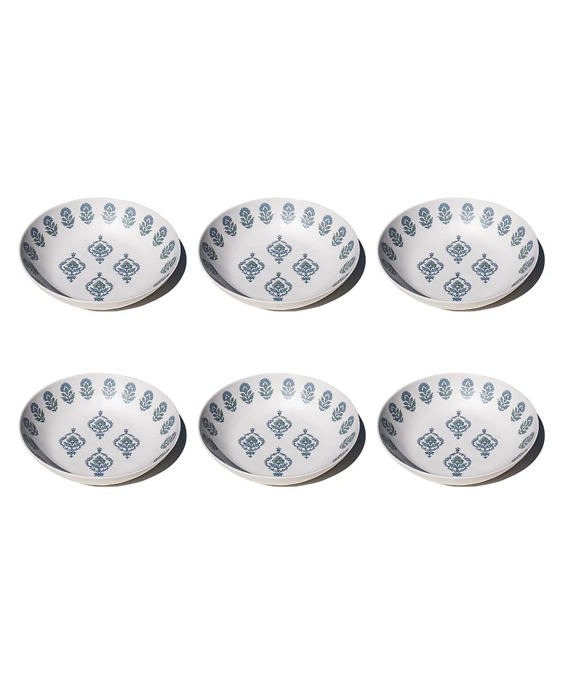 Abode Homewares Kashmir NewWave Melamine Low Bowls, Set of 6