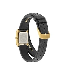 Versace Women's Mosaic Black Calf Leather Strap Watch 22x22mm