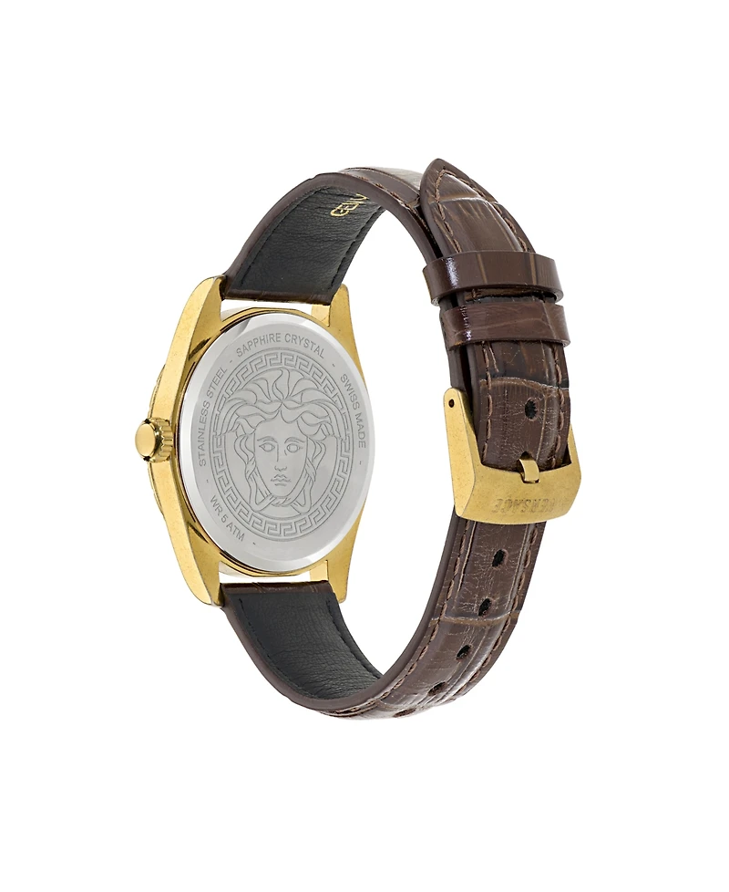 Versace Men's Millenyium Calf Leather Strap Watch 40mm