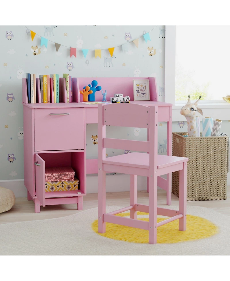 Slickblue Kids Wooden Study Desk and Chair Set for Learning and Writing