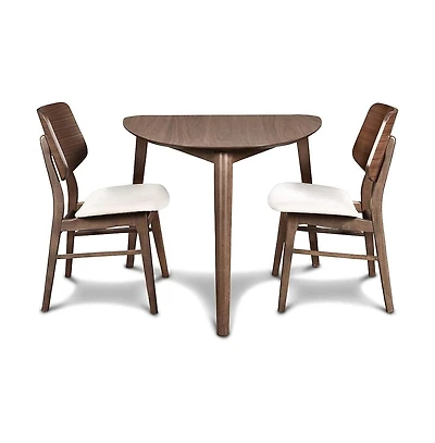 New Classic Furniture Oscar Corner Table and 2 Wood Back Chairs