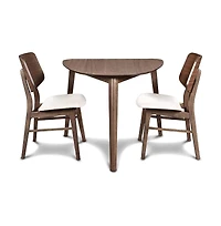 New Classic Furniture Oscar Corner Table and 2 Wood Back Chairs