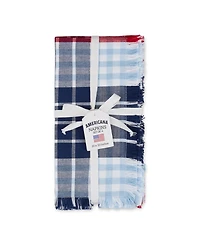 Design Imports Liberty Plaid Fringed Napkins, Set of 4