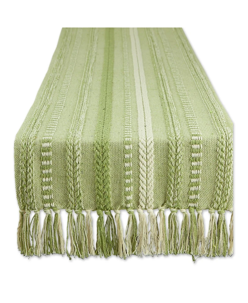 Design Imports Braided Stripe Textured Table Runner