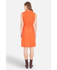 Yumi Women's Rib Knitted With Buckle Skater Dress