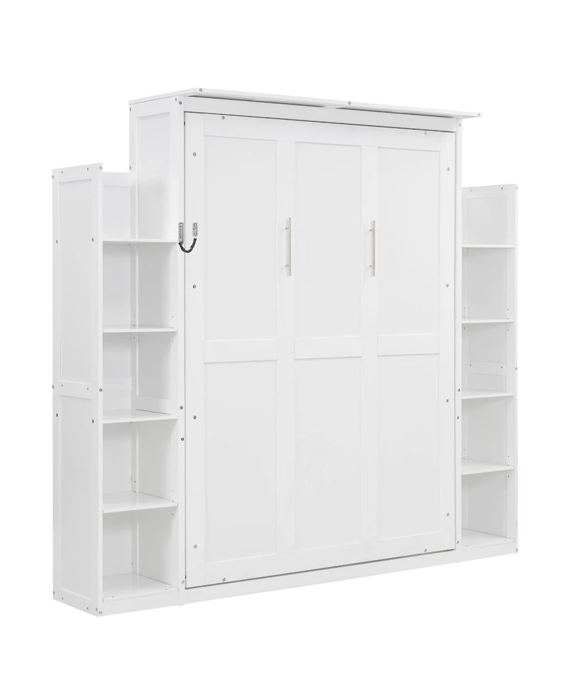 Streamdale Furniture Murphy Bed w/ Shelves and Led Lights