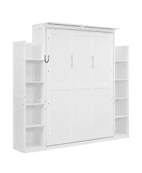 Streamdale Furniture Murphy Bed w/ Shelves and Led Lights