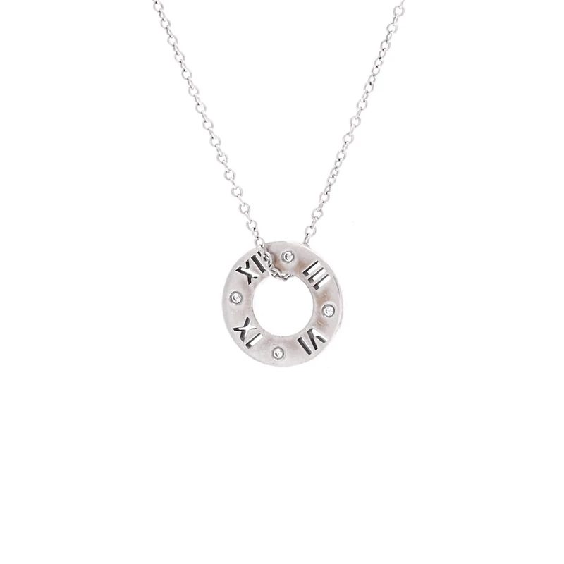 Pre-Owned Tiffany & Co Atlas Pierced Circle Pendant Necklace