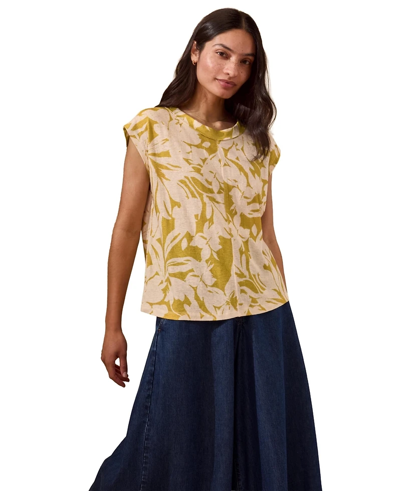Celtic & Co. Women's Sleeveless Floral Jersey Top