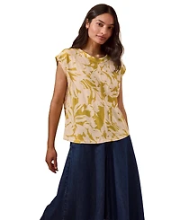 Celtic & Co. Women's Sleeveless Floral Jersey Top