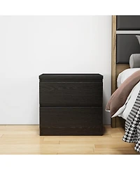 Streamdale Furniture 19.7 inches Nightstand 2 Drawers, Handle-Free Design