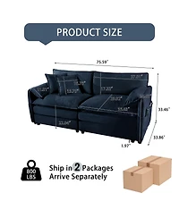 Streamdale Furniture Oversized Chenille Loveseat Sofa, 2-Seater Cloud Couch, Modern Comfy Deep Seat Love Seat.