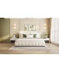 Streamdale Furniture Upholstered Platform Bed with 2 Pillows