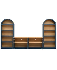 Streamdale Furniture Retro Tv Stand Set Bookshelf