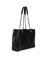 Pre-Owned Saint Laurent Black Smooth Leather Cassandre Tote Bag
