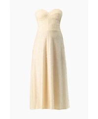 Ivonne Women's Strapless Bustier Sequin Midi Dress