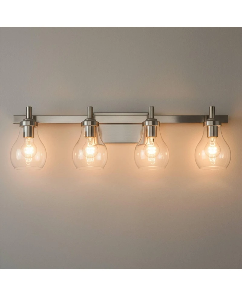 Possini Euro Design Possini Euro Danvers 31" Wide Brushed Nickel 4-Light Bath Light