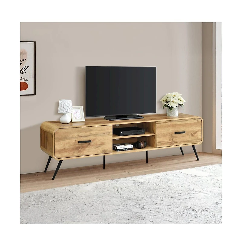 New Classic Furniture Rowan Wood Low Profile Tv Console