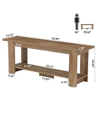 Tribesigns Stand for 65 Inch Tv, Farmhouse Entertainment Center with 2-Tier Storage Space