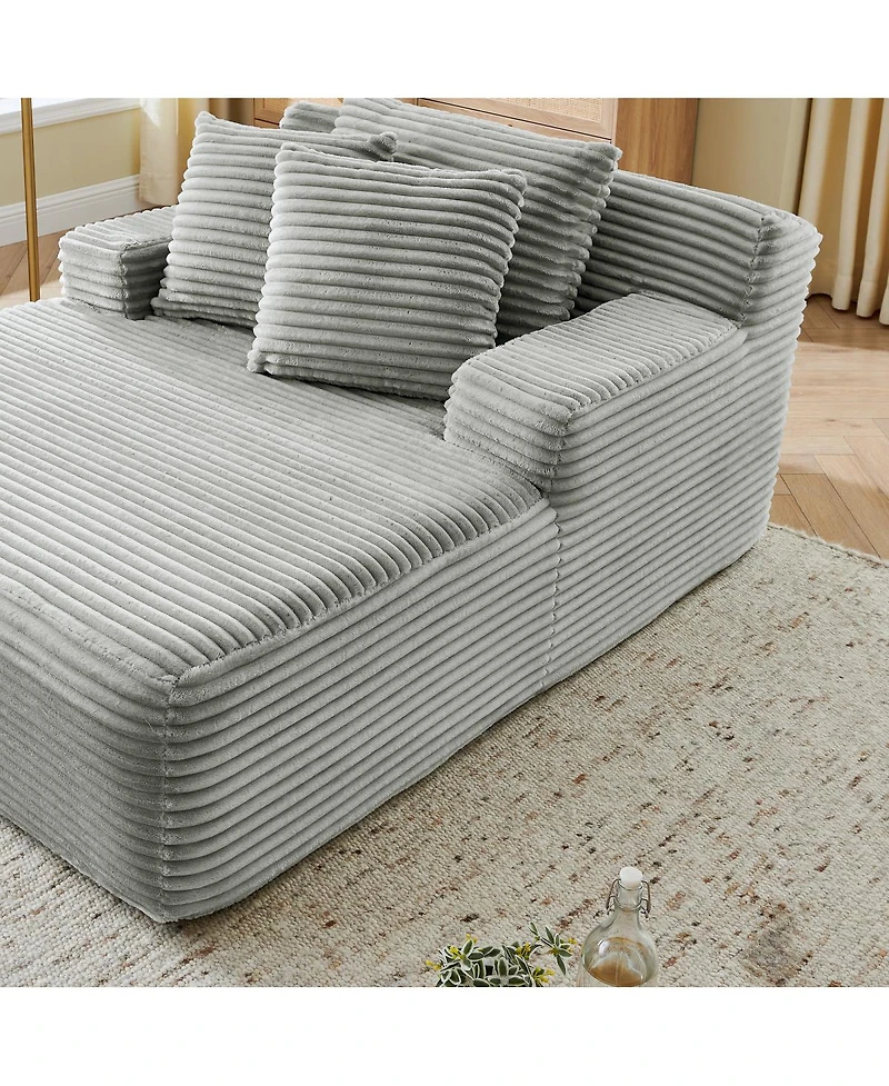 Streamdale Furniture Single lazy sofa lounge chair, velvet fabric, no assembly, indoor living rooms/bedrooms.