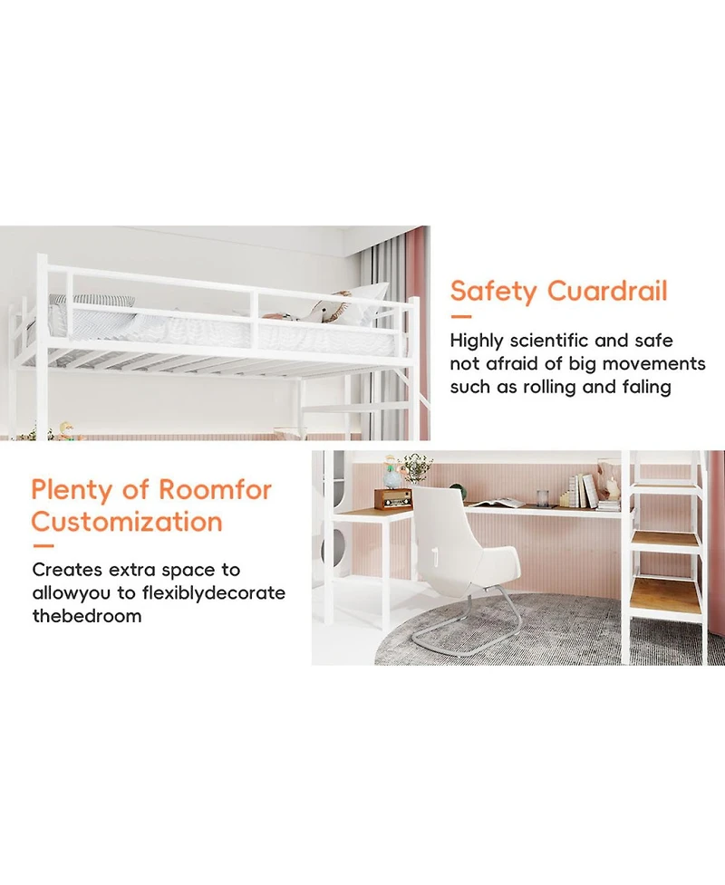 Streamdale Furniture Loft Bed Stairs, Desk and Storage