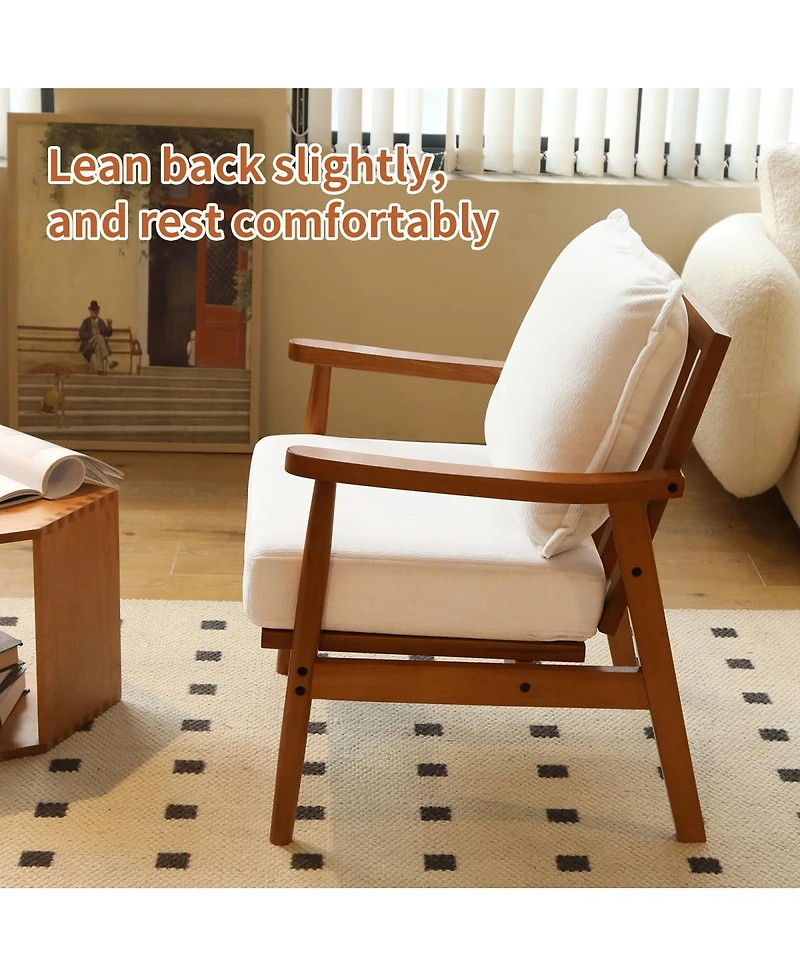Streamdale Furniture Cozy Accent Chair with Solid Wood Frame