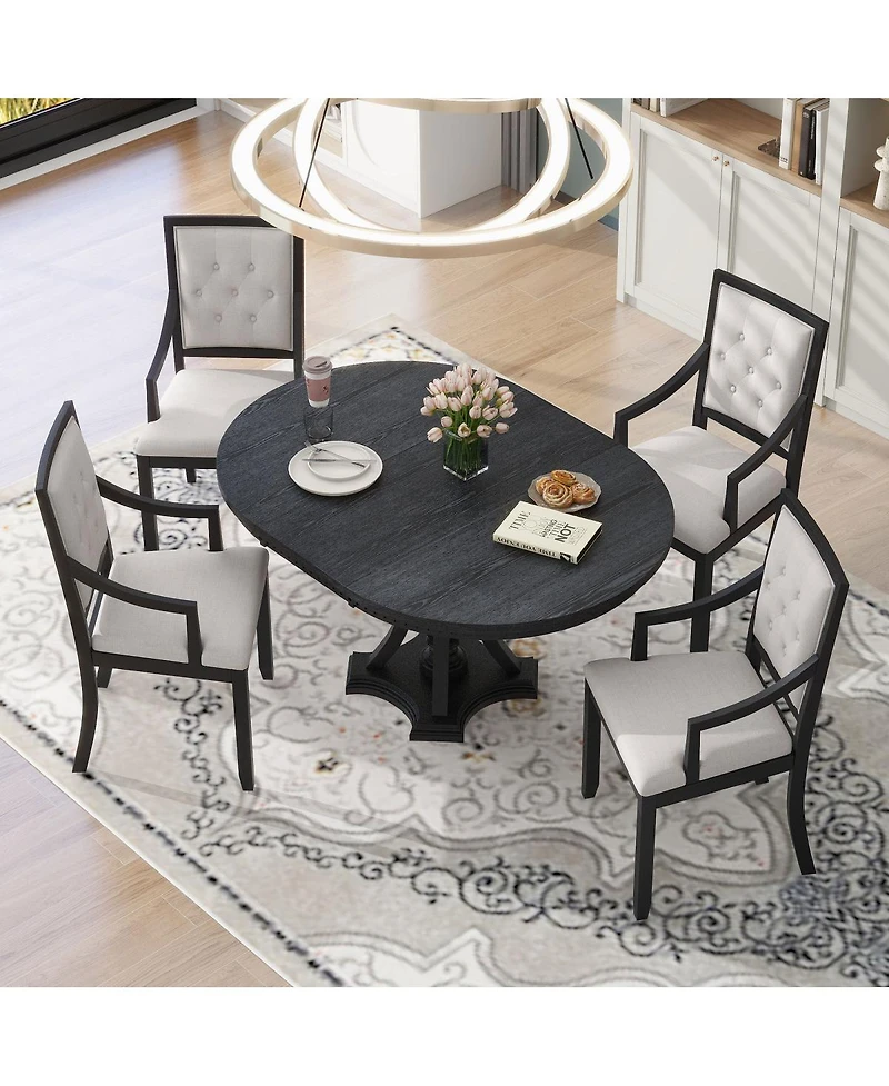 Streamdale Furniture Retro 5piece Extendable Dining Set
