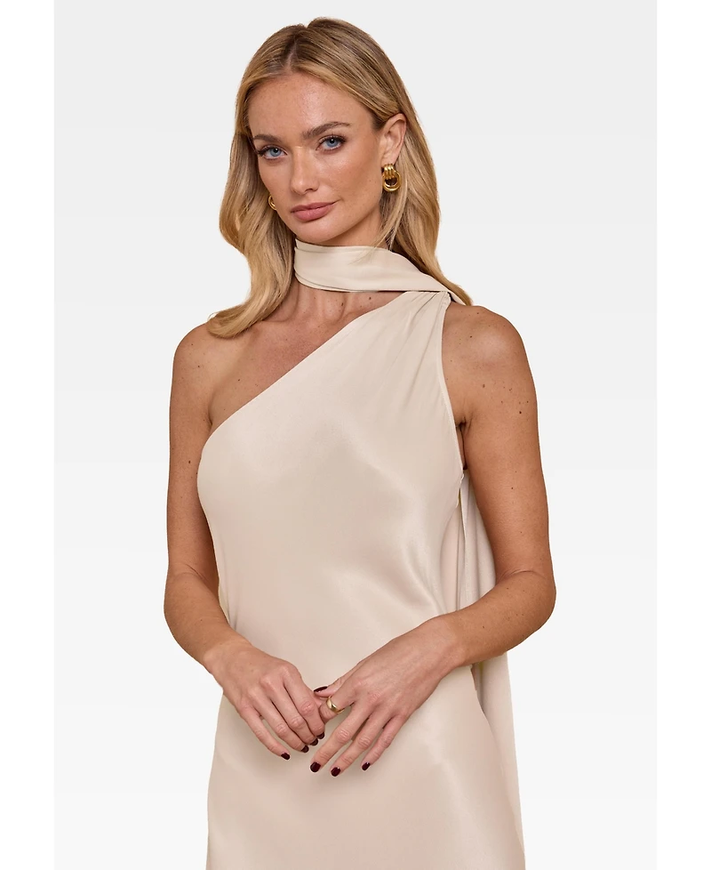 Maids to Measure Women's Cressida Satin Asymmetric Dress