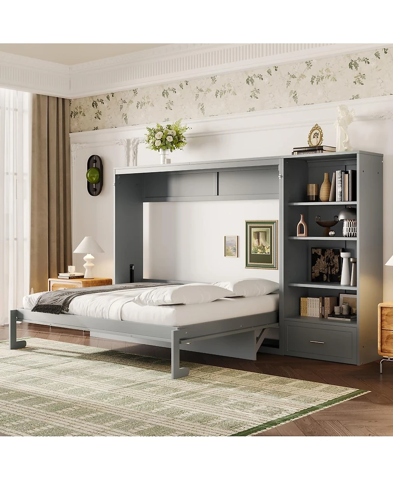 Streamdale Furniture Murphy Bed w/Storage, Shelf, Drawer