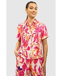 Yumi Women's Abstract Floral Shirt