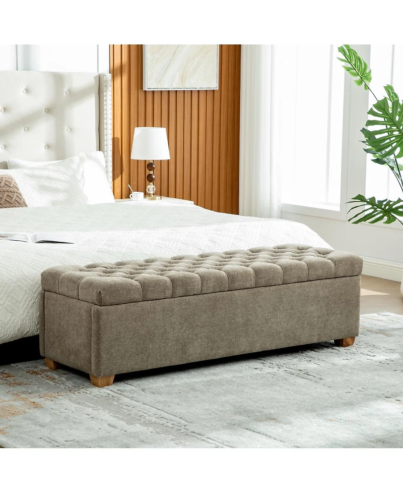 Streamdale Furniture Tufted Chenille Storage Bench