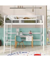 Streamdale Furniture Solid Wood Loft Bed with Ladder