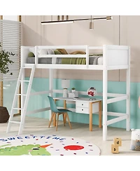 Streamdale Furniture Solid Wood Loft Bed with Ladder