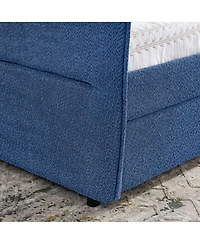 Streamdale Furniture Boucle Daybed w/ 2 Drawers and Tufted Sofa Bed