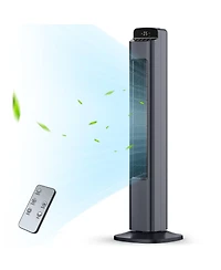 Antarctic Star 36-Inch Smart WiFi Tower Fan, Painted Gray with 5 Speeds and Temp Display