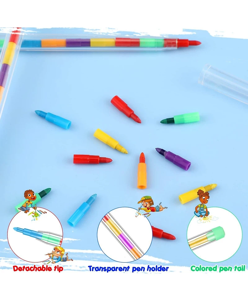 Gnuadz Stackable Crayons Rainbow Pencils Party Favors Pack of 60